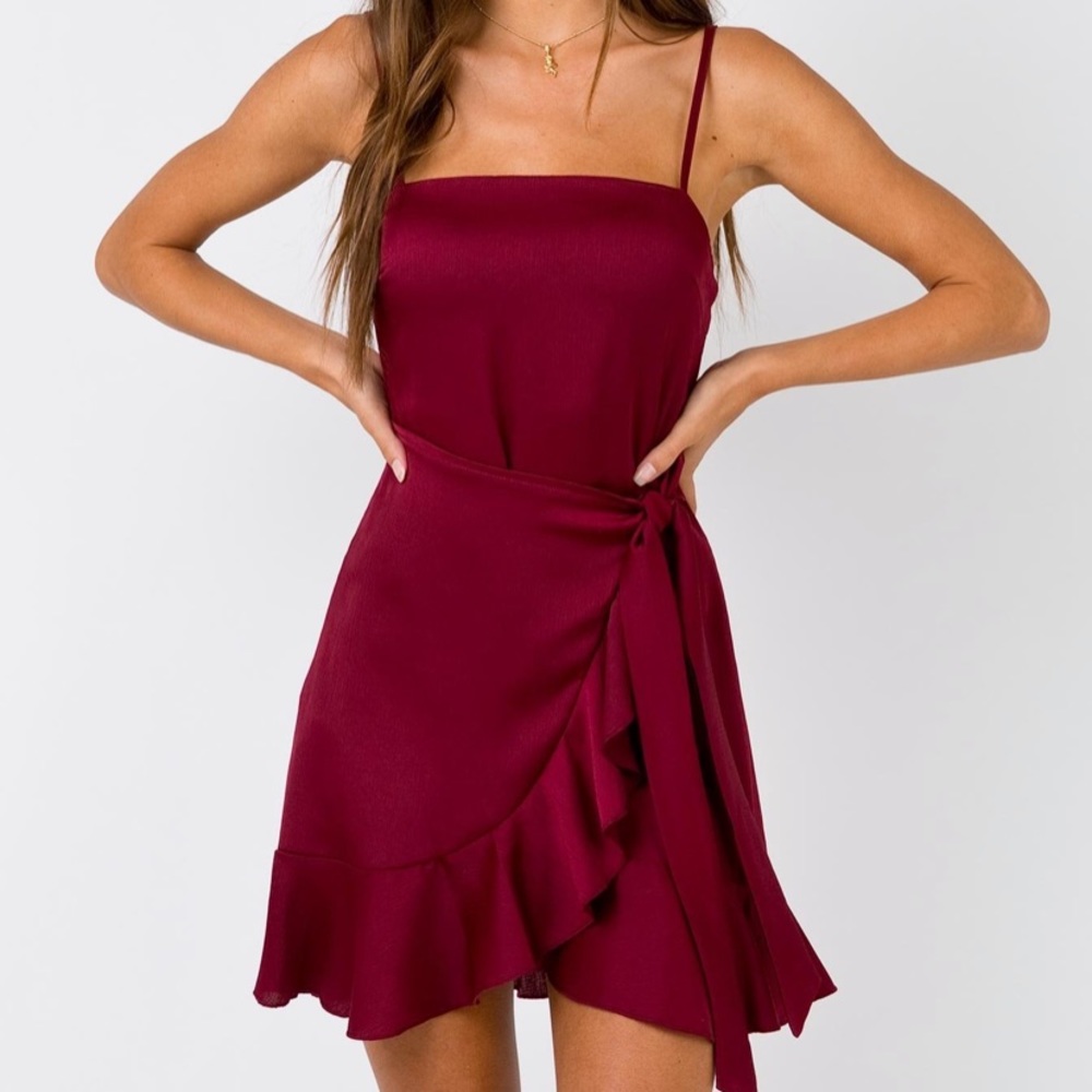 Princess Polly Wine Aleutian Mini Dress